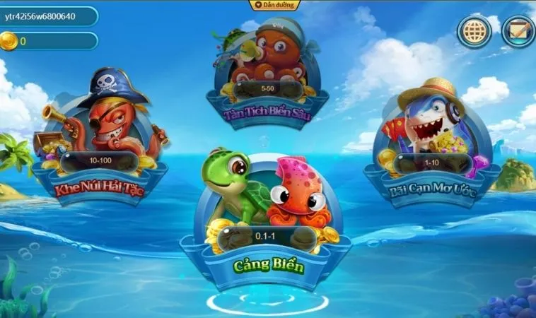 Hướng Dẫn Cách Chơi Bắn Cá Vua Hải Tặc 789Win Hiệu Quả Nhất 2 Các phòng chơi trong game Bắn Cá Vua Hải Tặc 789Win