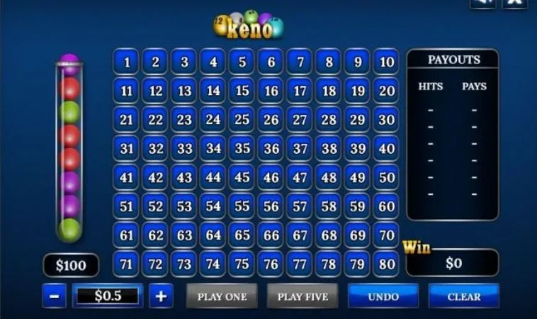 Hướng Dẫn Cách Chơi Game Nhanh Keno Tại 789Win Tối Ưu Thắng Lớn 2 Giao diện chơi game nhanh Keno Tại 789Win