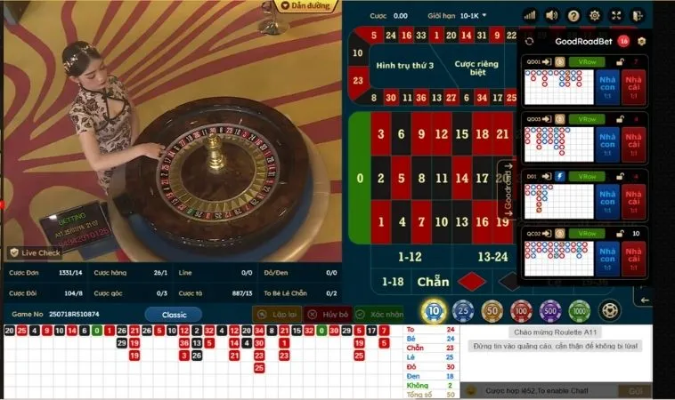 Hướng Dẫn Chơi Roulette Tại 789Win Thắng Lớn Nhanh Chóng 2 Giao diện đặt cược Roulette Tại 789Win