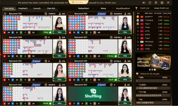 Đa dạng các thể loại game live casino để trải nghiệm tại 789WIN
