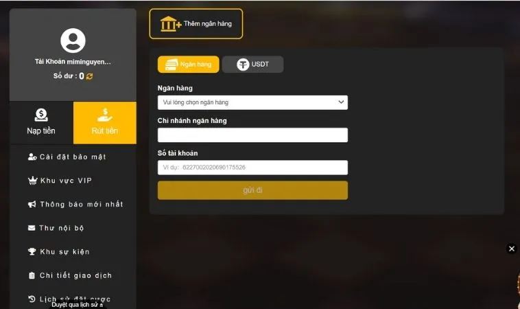 Rút Tiền 789Win An Toàn Nhanh Chóng Với Quy Trình Đơn Giản 2 Giao diện rút tiền 789Win